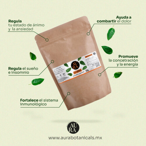 Té de Kratom Red Maeng Da 100g y 250g en Polvo Organico Y 100% Natural - AuraBotanicals Mx